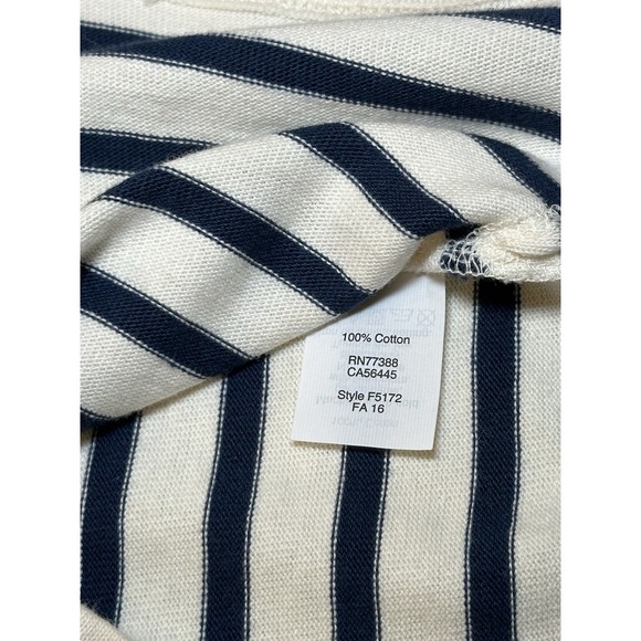 Madewell Striped Knit Dress NWT Blue Cream 3/4 Sleeve Size Medium - Picture 9 of 9